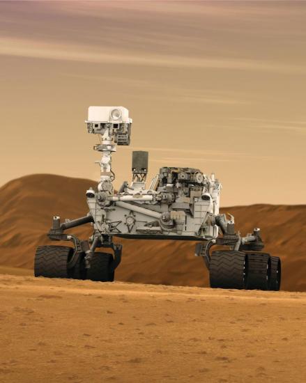 Vue d'artiste du rover Curiosity